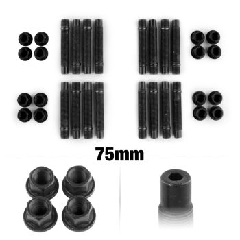 75mm M14 Hex 4 Lug Black