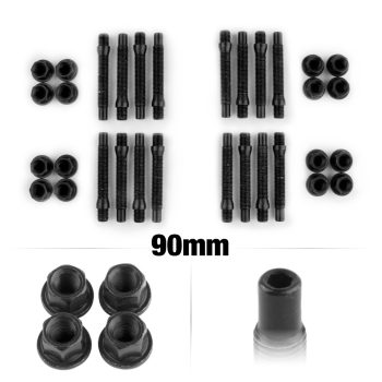 90mm M12 Hex 4 Lug Black