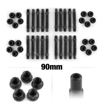 90mm M12 Hex 5 Lug Black