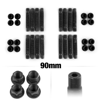 90mm M14 Hex 4 Lug Black